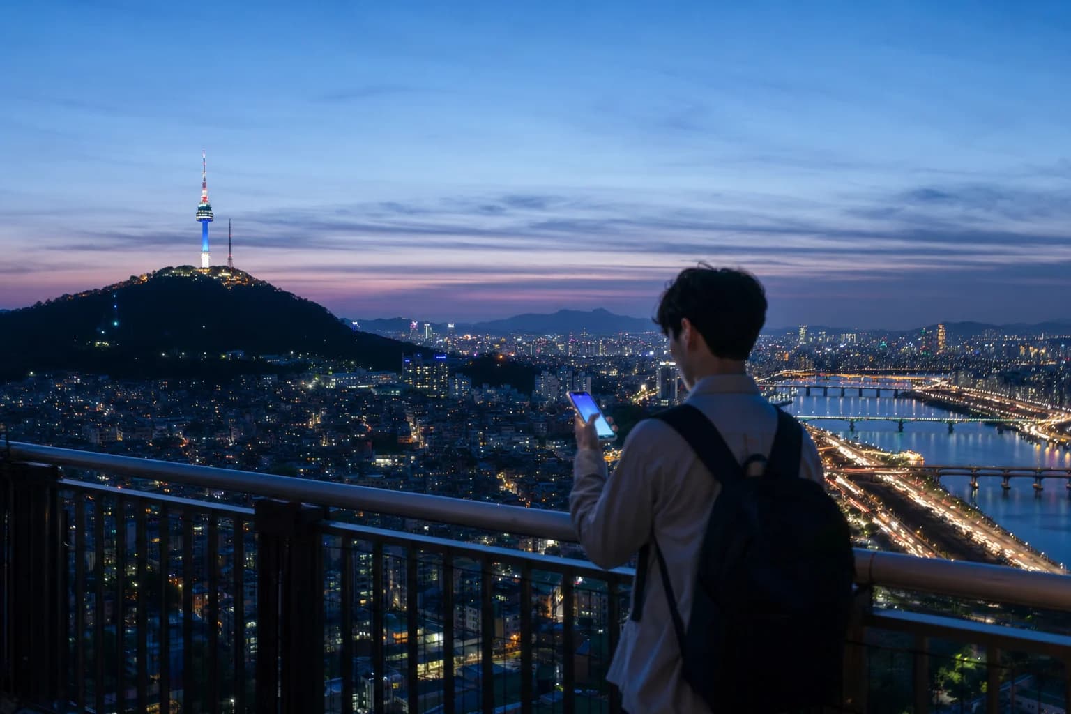 首爾南山塔夜景,韓國eSIM吃到飽推薦2026